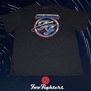 Unisex Foo‎ Fighters Official FF Band Logo Space Crest Comet T-Shirt Black L